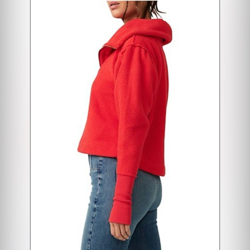 NWT-FREE PEOPLE POPPY PULLOVER FIERY RED
